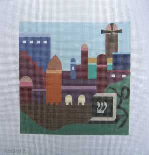 Needlepoint: Jerusalem Tefillin 1