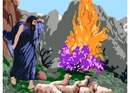 Needlepoint: Moses Burning Bush