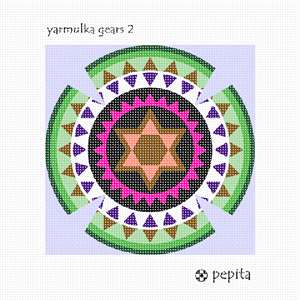 Needlepoint: Yarmulka Gears 2