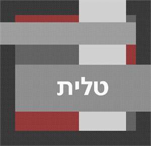 image of Large Tallit Random Rectangles Greys