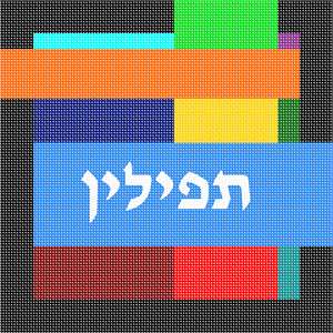Vibrant tefillin needlepoint canvas. See matching tallit bag. Geometrics are very vogue in tallit and tefillin bags today. You stitch the front. After it is completely stitched, it is sent to a professional finisher who adds a lining, back, and matching zipper.