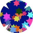 Random spread of multi-colored stars. A kippah, is a brimless cap, usually made of cloth, traditionally worn by Jewish males to fulfill the customary requirement that the head be covered. It is worn by men in Orthodox communities at all times. The Star of David or Magen David (literally, Shield of David), as it is referred to in Hebrew, is the most common symbol for expressing Jewish identity today. The Hebrew name for the symbol – a hexagram formed by two overlapping triangles, one pointed upward and the other downward – comes from its supposed resemblance to King David’s shield. However, use of the Star of David as a Jewish symbol only became widespread in 17th-century Europe, when it was used displayed on synagogues to identify them as Jewish places of worship.