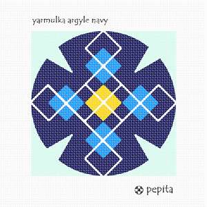 image of Yarmulka Argyle Navy