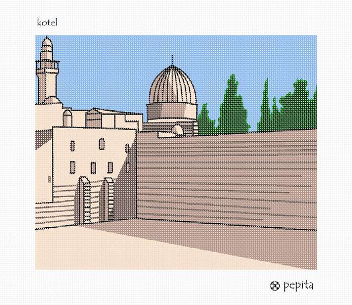 Western Wall Kotel Needle Point Embroidery Wall Art Kit –