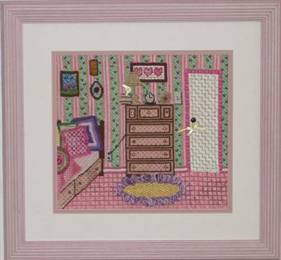 This item, Girl's Bedroom, is a runaway bestseller this summer. Here's how I stitched and framed it.