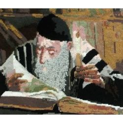 rabbi studying needlepoint kit